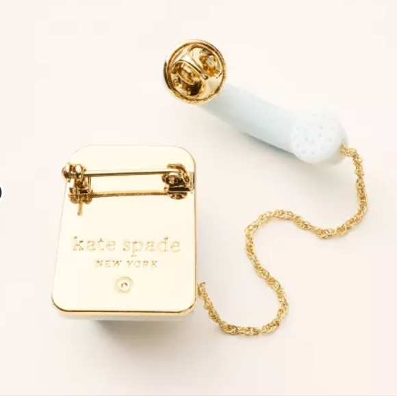 Kate Spade x Target Telephone Brooch Nostalgic Rotary Dial Phone Blue & White - Picture 6 of 14
